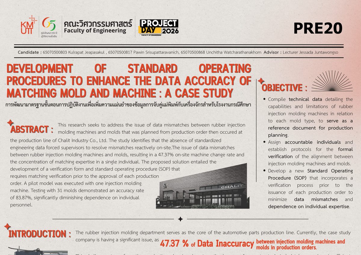 DEVELOPMENT OF STANDARD OPERATING PROCEDURES TO ENHANCE THE DATA ACCURACY OF MATCHING MOLD AND MACHINE : A CASE STUDY